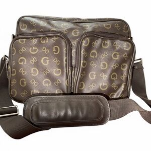 Guess Brown Logo Messenger Bag